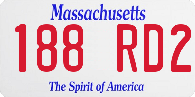 MA license plate 188RD2