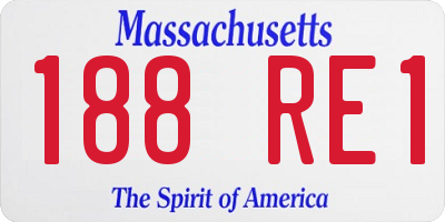 MA license plate 188RE1