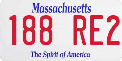 MA license plate 188RE2