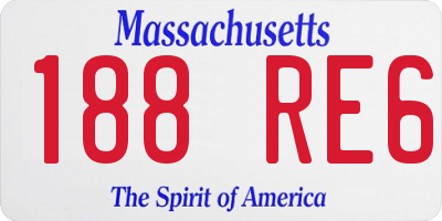 MA license plate 188RE6