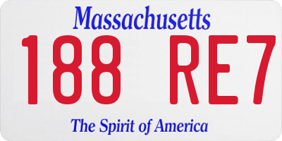 MA license plate 188RE7