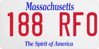 MA license plate 188RF0