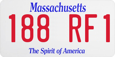 MA license plate 188RF1
