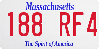 MA license plate 188RF4