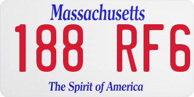 MA license plate 188RF6
