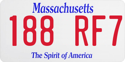 MA license plate 188RF7