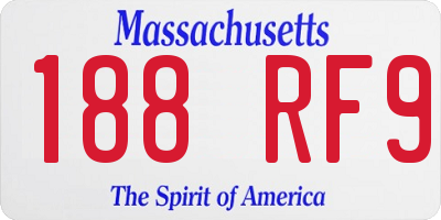 MA license plate 188RF9