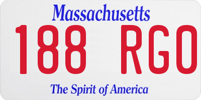 MA license plate 188RG0