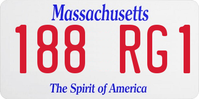 MA license plate 188RG1