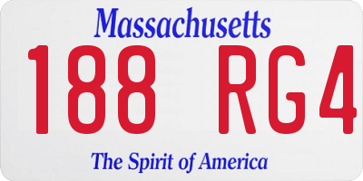 MA license plate 188RG4