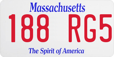 MA license plate 188RG5