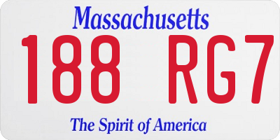 MA license plate 188RG7