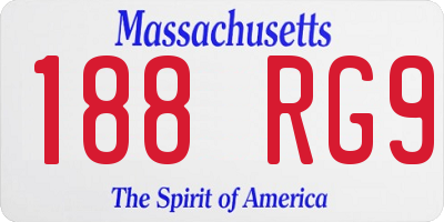 MA license plate 188RG9
