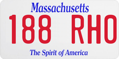 MA license plate 188RH0