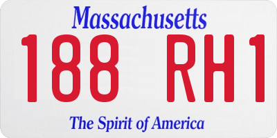 MA license plate 188RH1