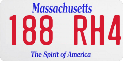 MA license plate 188RH4