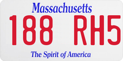 MA license plate 188RH5