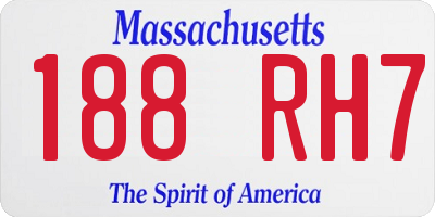 MA license plate 188RH7