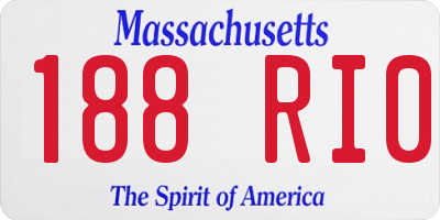 MA license plate 188RI0