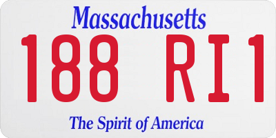 MA license plate 188RI1
