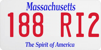 MA license plate 188RI2