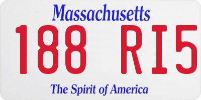 MA license plate 188RI5