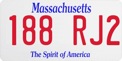 MA license plate 188RJ2