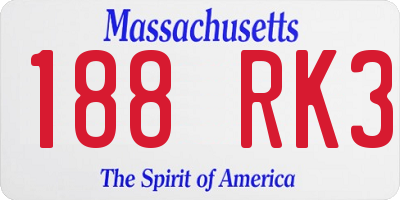 MA license plate 188RK3