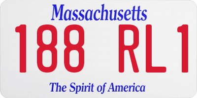 MA license plate 188RL1