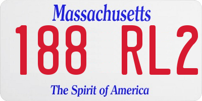 MA license plate 188RL2