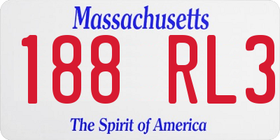 MA license plate 188RL3