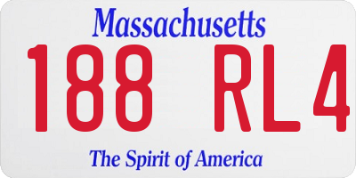 MA license plate 188RL4