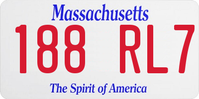 MA license plate 188RL7