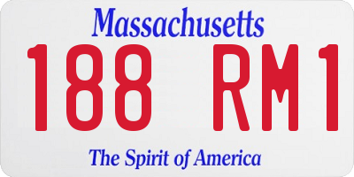 MA license plate 188RM1