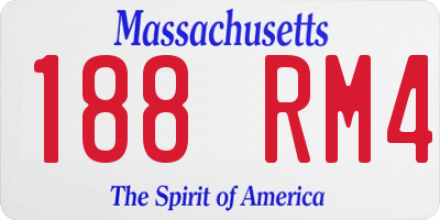 MA license plate 188RM4