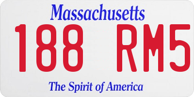 MA license plate 188RM5