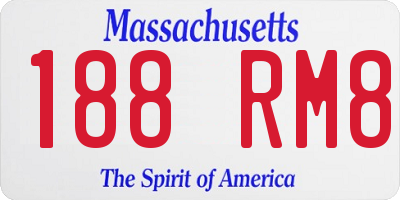 MA license plate 188RM8