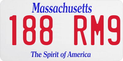MA license plate 188RM9