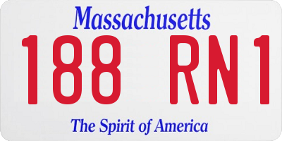 MA license plate 188RN1
