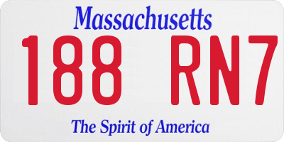 MA license plate 188RN7