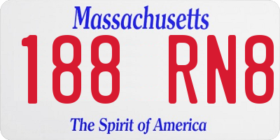 MA license plate 188RN8