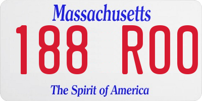 MA license plate 188RO0