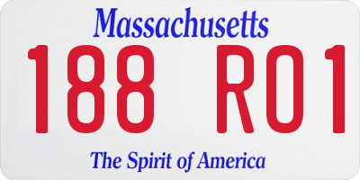 MA license plate 188RO1