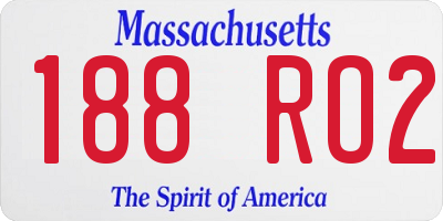MA license plate 188RO2