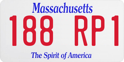 MA license plate 188RP1