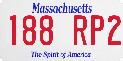 MA license plate 188RP2