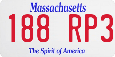 MA license plate 188RP3