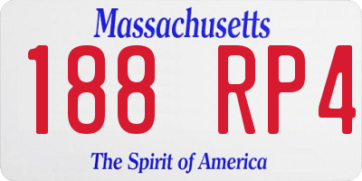 MA license plate 188RP4