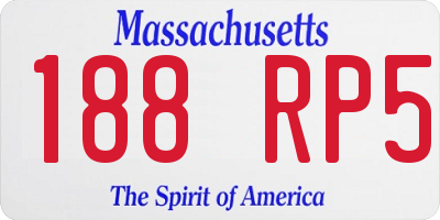 MA license plate 188RP5