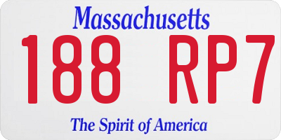 MA license plate 188RP7